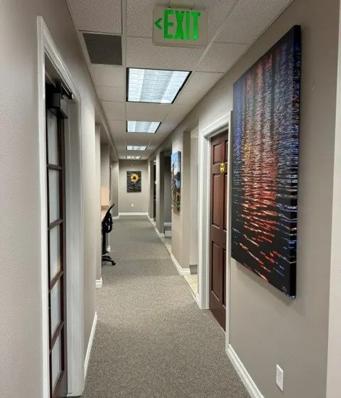 The long hallway to the care rooms at Times Square Dental.